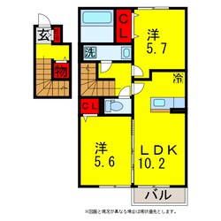 五井駅 バス15分  山倉下車：停歩2分 2階の物件間取画像